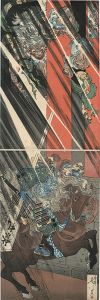 Yoshitoshi / Watanabe no Tsuna Cutting Off the Demon's Arm at the Rajomon [羅城門渡辺綱鬼腕斬之図]