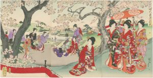 Chikanobu / Chiyoda Inner Palace / Cherry-blossom Viewing  [千代田之大奥　御花見]