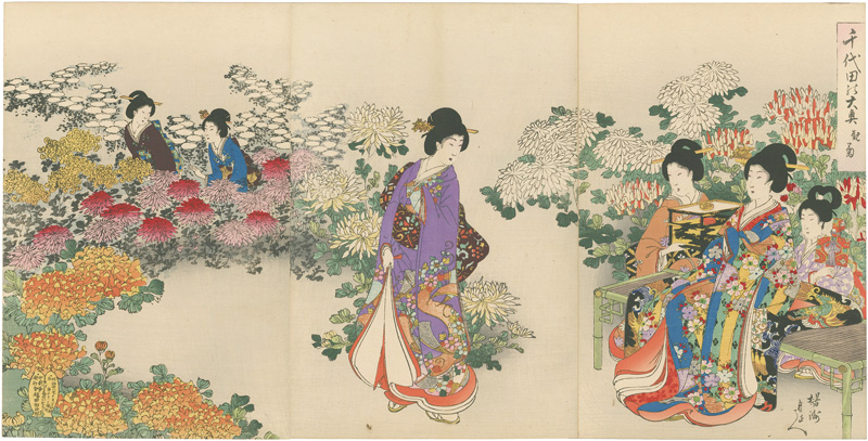 周延「千代田之大奥　観菊」
