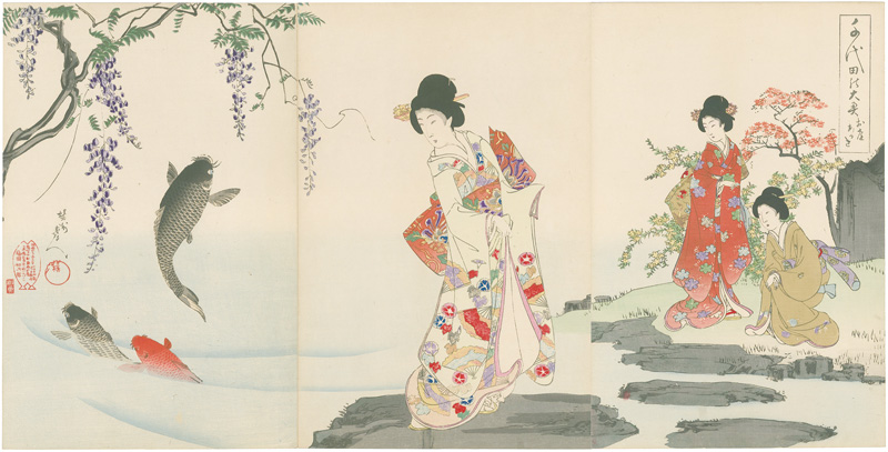 Chikanobu “Chiyoda Inner Palace / Walk in the Garden”