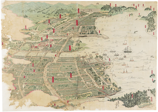 一徳斎高清 “Bird's Eye View of Hakata, Fukuoka”