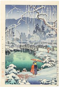 土屋光逸「春之雪　京都円山」