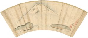 清親「扇面 富士」
