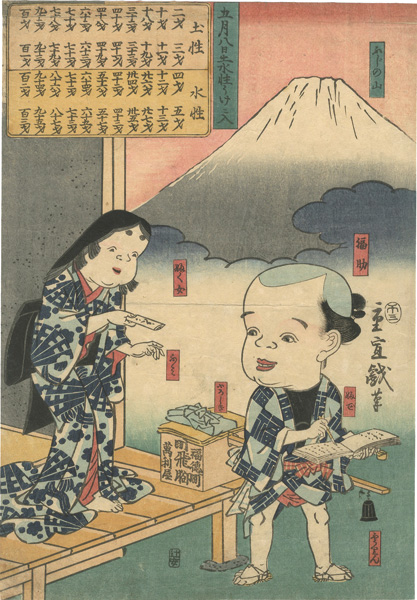 重宣「有卦絵　五月八日土水性うけニ入」