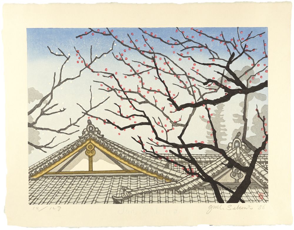 関野凖一郎「調布八景　布田天神」