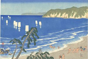 川面義雄（根来莱山）「地引き網」