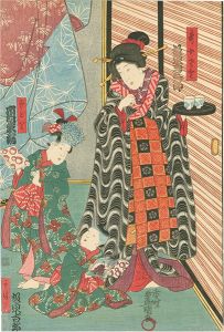 豊国三代「明烏花濡衣 」