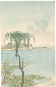 川面義雄（根来莱山）「東都十景 不忍池弁天堂」