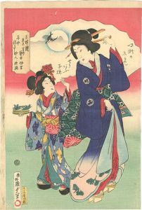 国貞二代「美婦競年中行事　芸者仲吉」