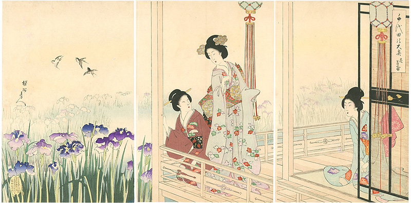 周延「千代田之大奥　花菖蒲」