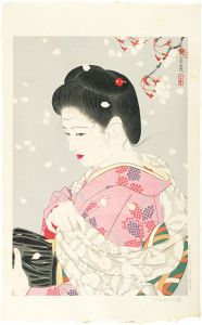 志村立美「現代美人風俗五態　花吹雪」