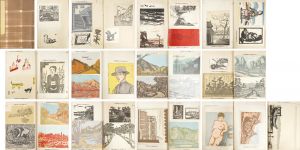 武藤完一 中川雄太郎 小林朝治 小川龍彦 川上澄生 旭正秀　他「版画雑誌『ゆうかり』切抜貼込帖」