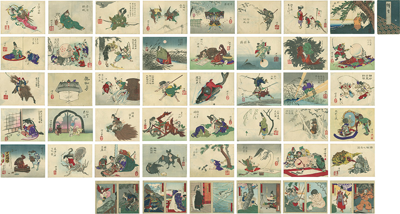 芳年 芳宗「芳年略画全40図・大日本武者鑑全12図」