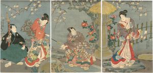 豊国三代「源氏梅夜之図」
