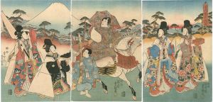 豊国三代「紫花旅路乃艶姿」