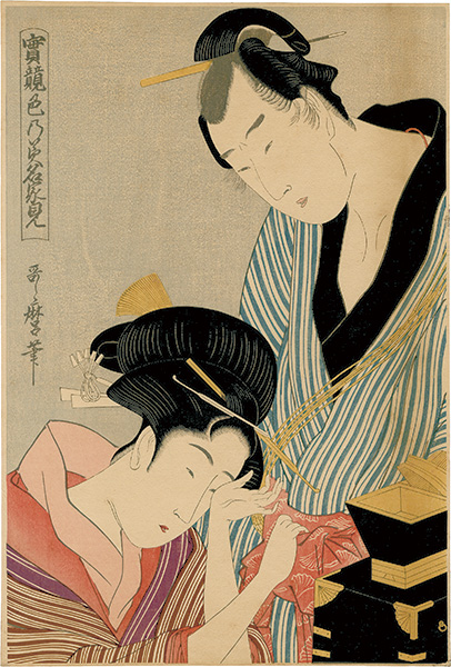 Utamaro “True Feelings Compared：The Founts of Love / Shirokiya Okoma and Obana Saizaburo【Reproduction】”
