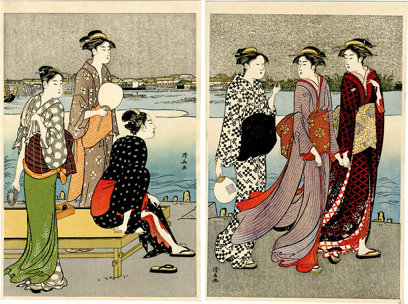 清長「大川端夕涼み【復刻版】」