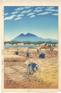 笠松紫浪「とりいれ（筑波山）」
