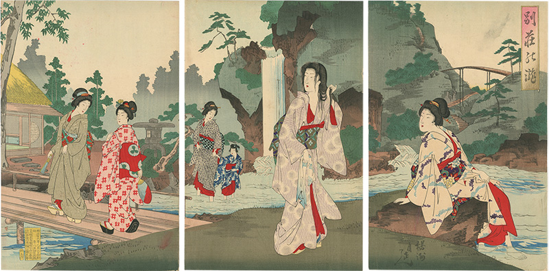 周延「別荘の瀧」
