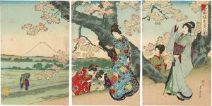 周延「墨田堤花盛之図」