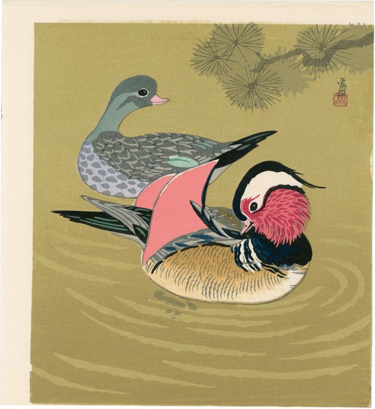 Tokuriki Tomikichiro “Mandarin Ducks (tentative title)”