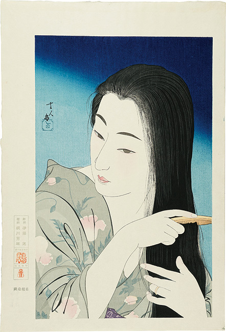 鳥居言人「髪梳き【復刻版】」