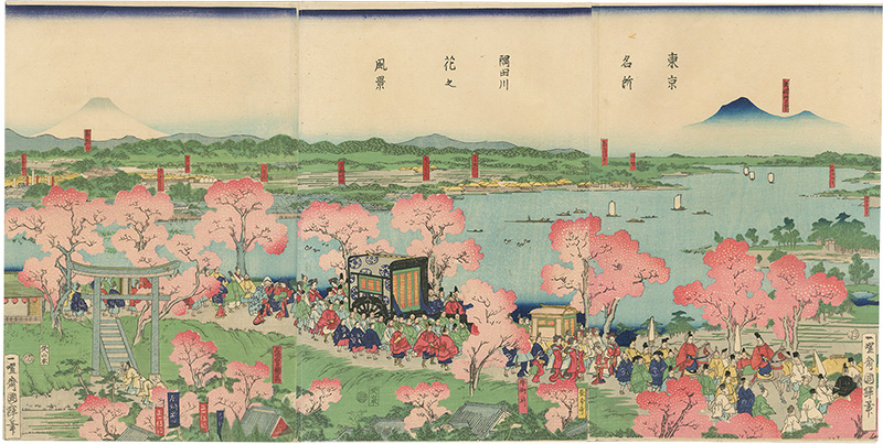 国輝二代「東京名所 隅田川花之風景」