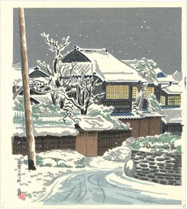 徳力富吉郎「雪宵の京の町」