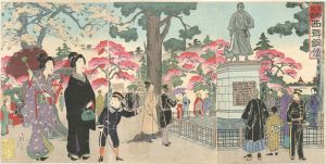 延一「上野公園 西郷銅像」