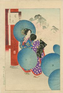 三十六佳撰　花見 文政頃婦人