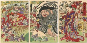 暁斎「新版大黒天福引之図」