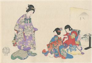 周延「婦人風俗　綾取り（仮題）」