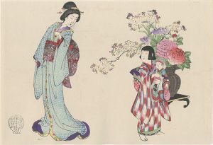 周延「婦人風俗　人形遊び（仮題）」