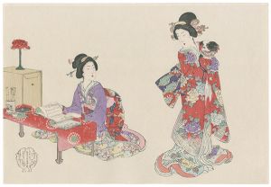 Chikanobu / Women's Customs / Conversation (tentative title) [婦人風俗　語らい（仮題）]