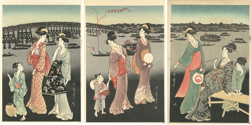 Utamaro “Fireworks at Ryogoku【Reproduction】”