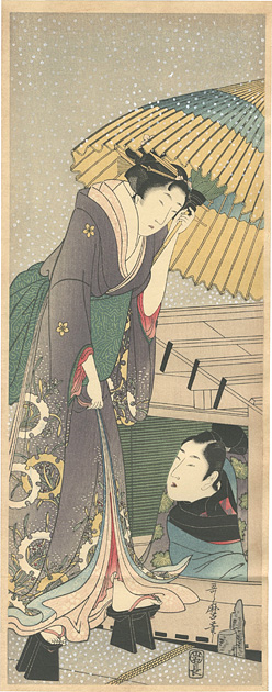 Utamaro “A Houseboat in Snow【Reproduction】”