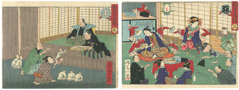 一景「教訓善悪鏡　三」