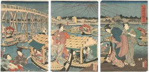 Toyokuni III / River Festival at Ryogoku, the Eastern Capital [東都両国川開之図]