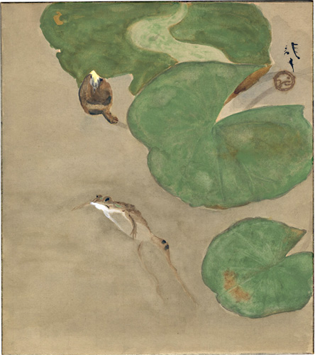 川端龍子「蛙（仮題）」