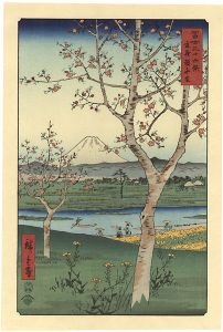 広重初代「富士三十六景　武蔵越かや在【復刻版】」