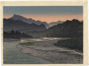 Kawase Hasui / Evening at Minano, Chichibu