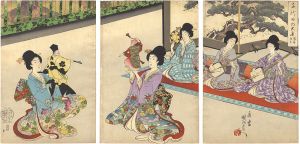 周延「千代田の大奥　猿若狂言」