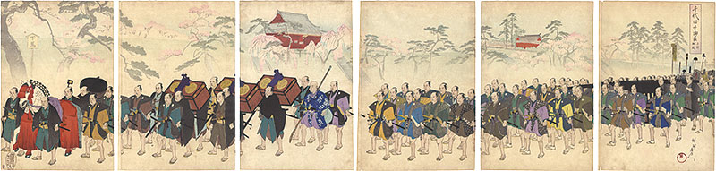 周延「千代田之御表　上野御成」