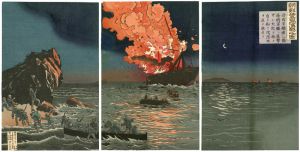 清親「朝鮮豊島海戦之図」