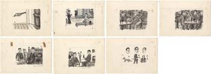 鈴木信太郎「自筆画稿　『やって来た連中』」