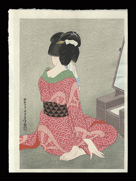 平野白峰「鏡の前（対鏡）」