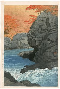 Kawase Hasui / Autumn in Shinobara-under the Tengu Rock