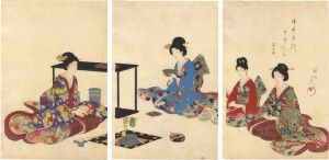 周延「徳川時代 貴婦人の図　茶の湯」