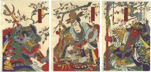周延「桃桜紅葉彩」