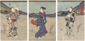 豊国三代「江戸の花夜の風景」